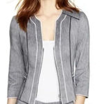 White House | Black Market Jacket 4 Lightweight Textured Linen Blend Stretch Zip Photo 0