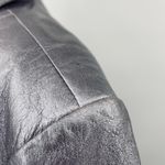 Vintage Y2k Metallic Leather Blazer Jacket Collared Silver Purple Lilac 1X 16W Photo 3
