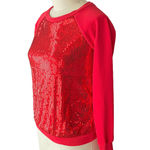 Red SEQUIN Crew Neck Top by NOBO No Boundaries ~ Junior Ladies Size MEDIUM Photo 2