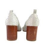 COS  Women's White Weave Braided Leather Block Heel Slip-On Pumps Shoes 40 US 9 Photo 2