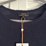 Quince NWT  Featherweight Cashmere Ribbed Crewneck Sweater Size Large Navy Blue Photo 2