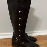 Michael Kors Dark Brown TALL BOOTS w/Gold Button Detail & Full Zip Size 7 Photo 2