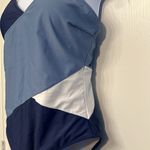 Swimsuit Tricolor Navy/White/Blue V Photo 2