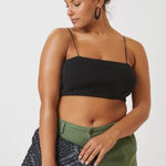 Anthropologie  maeve black smocked micro tube top women’s‎ size XL Photo 0