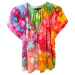 Velvet Heart Large Top Handmade Tie Dye Short Sleeve Rainbow Festival Boho 1739 Photo 1
