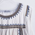 World Market Embroided Square Lined Bohemian Mini Dress White Size L Photo 3