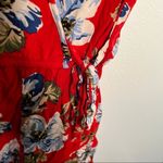 Xhilaration  Sleeveless Romper Red White Floral Photo 8