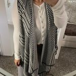 Forever 21 Gray Stripe Knit Vest with Fringe / Grey & white light weight cape wrap Photo 2