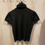 Cute vintage 90s soft fuzzy black short sleeve turtleneck sweater whimsigoth lux Size M Photo 0