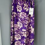 Japna NWT  Purple Floral Print Satin Midi Wrap Skirt Size Medium Photo 0