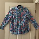 Talbots Ratti Tropical Print Classic Cotton Shirt Size XL Preppy Resortwear Photo 7
