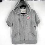 American Eagle Y2K Womens Large SS Full Zip Hooded Sweatshirt Hoodie Twilight 34 Photo 1