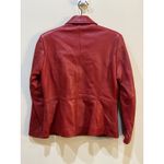 Whet Blu Leather Jacket Womens Size Medium Petite Red Zip Up Photo 2
