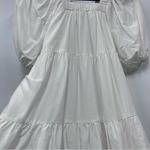 Elegant White Puff Sleeve s Dress tiered square neckline babydoll mini Size undefined Photo 6