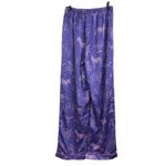 Chelsea Peers Safari Pajama Set Womens Small Purple Satin Button Up Elastic Pink Photo 5