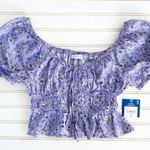 Arizona Jeans Arizona Jean Company Purple Puff Sleeve Crop Blouse Photo 0