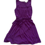 Ann Taylor Loft Sleeveless Dress Size 6 Purple High Waist Belted Above The Knee Photo 0