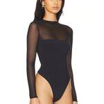 SER.O.YA Brandi Bodysuit in Black Large New Womens Long Sleeve Mesh Top Photo 11