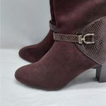 Karen Scott Sharonn Brown Knee High Boots 7.5M Faux Suede Chunky Block Heel Photo 4