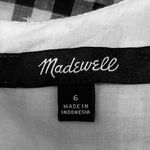 Madewell  Blue White Checkered Plaid Ruffle Flutter Sleeve Mini Shift Dress Sz 6 Photo 5