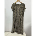 Talbots Womans Plus Pullover Tan Black Jersey Short Sleeve Midi Dress 1x Photo 1