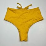 Solid & Striped Golden Yellow High Waisted/Leg Bow Cutout Swim Bikini Bottoms S Photo 2