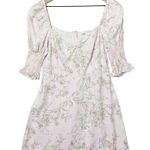 Mi Ami Francesca’s Pink Floral Sheath Dress Puff Sleeve Coquette Cottagecore L Size L Photo 0