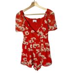 Urban Outfitters  UO Lula Red Floral Short Sleeve Romper XS Photo 27