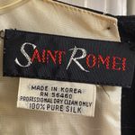 Saint Romei Vintage 80s Floral Silk Midi Dress Large Black Photo 7