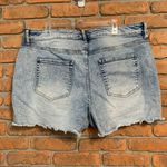 Ava & Viv Womens 20W Shorts Blue Light Wash Denim Raw Hem Distressed High Rise Photo 1
