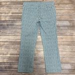 Tory Burch Blue Off White Checkered Straight Leg Cropped Side Zipper Pants 29 Photo 4