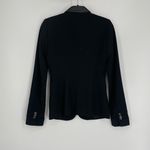 ZARA  Woman Black Faux‎ Leather Trim Notched Lapel 3 Button Blazer Jacket Size XS Photo 1