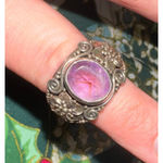 Artisan Ring / Genuine Amythyst /  / Signed 925 / size 8.25 Photo 1