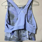 Athleta ‎ Crop Tank Top 1X Blue Gray Stretch Gym Support Plus Size Workout Active Photo 5