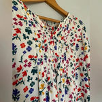 Paraphrase  White with Colorful Floral Print Blouse Size Small Photo 3