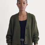 Everlane The Boxy Cardigan in Everyday Cotton in Dark Green, Size X-Small Photo 0