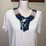 Gepetto vintage 80s tie up short sleeve shirt White Size L Photo 1