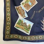 Vintage Souvenir Scarf Milano Milan Italy Green Photo 2
