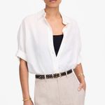 Madewell Pintucked Shorts in 100% Linen Oat Beige High Rise Vacation US 12 NWT Photo 0