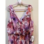 XScape  Women's  Printed Chiffon High-Low Midi Dress Pink Floral‎ Size 6 Photo 4