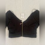 Windsor NWT Sheer Cropped Crossover V-Neck Long Sleeve Top Photo 5