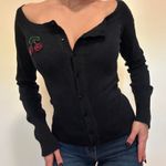 Y2k cherry embellished sweater off Black Photo 0