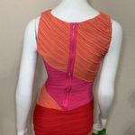 BCBG Maxazria Debra Color Block Pink Orange Dress Photo 8
