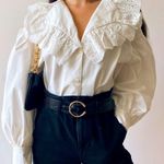 ZARA NWT White Peter Pan Collar Blouse Photo 5