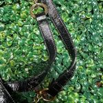 Hobo International Black Crinkled Patent Leather Bag Purse Gold Accent Shoulder Photo 2