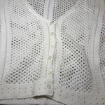 Lulus White Open-Knit Cropped Cardigan Sweater Small Button Down Lightweight Photo 2