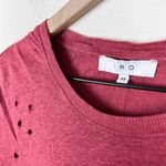 IRO Clay Linen Distressed Short Sleeve Boyfriend Tee in Magnolia Red Size Medium Photo 5