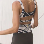 Free People #297 NWT Never Better Long Printed Tank in Butterfly Blue Combo Photo 0