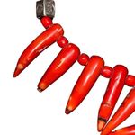 Real Spiked Coral Necklace Sterling Silver Beads Indian Jewelry Fashion Red Photo 4