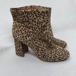 Gianni Bini  Leopard Print Ankle Boots Size 9.5M Block Heel Leather Upper‎ Photo 2